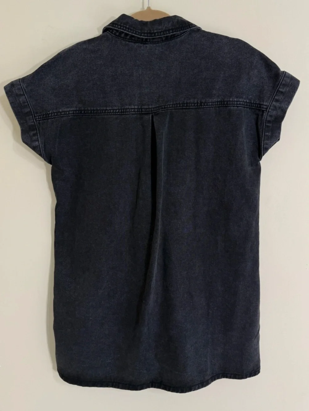 SHEIN‎ Women's Black Denim Collared Shirt Dress Coastal Cowgirl Western Size XS